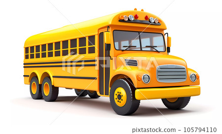 Yellow School Bus 3D Cartoon-Style Yellow School Bus 3D Cartoon-Style 105794110