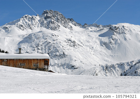 White mountain near Hauteluce and Contamines Monjoie 105794321