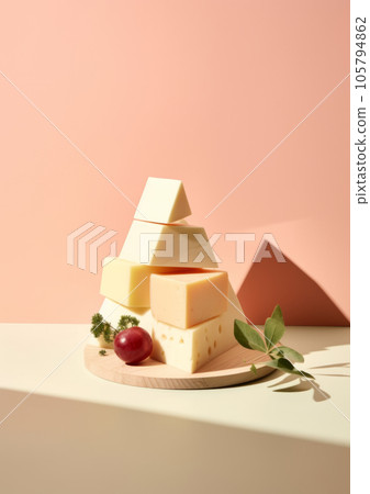 Assortment of cheese with fruits and nuts 105794862