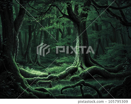 Amazing forest under moonlight Amazing forest under moonlight 105795309