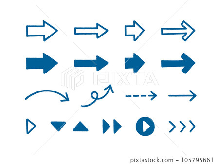 Hand-drawn style arrow set Hand-drawn style arrow set 105795661
