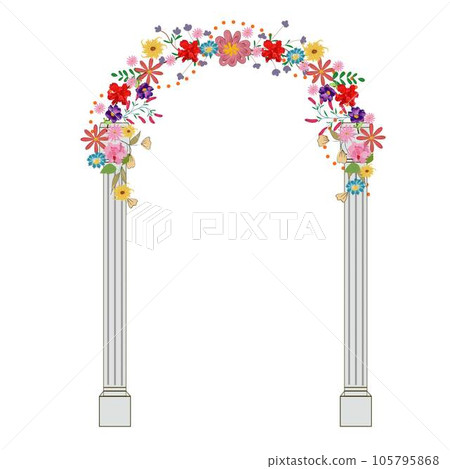 Beautoflu flowera roman pillar illustration design Beautoflu flowera roman pillar illustration design 105795868