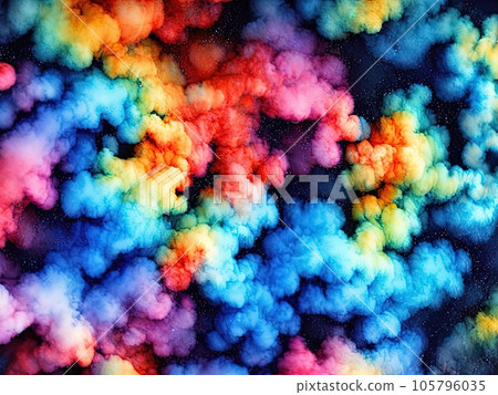 colorful isolated in black background colorful isolated in black background 105796035