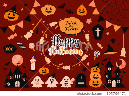 Halloween illustration set chic Halloween illustration set chic 105796471
