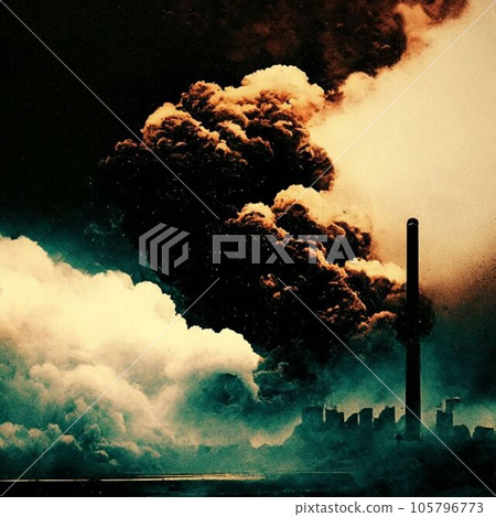 air pollution caused by industrial plants 105796773