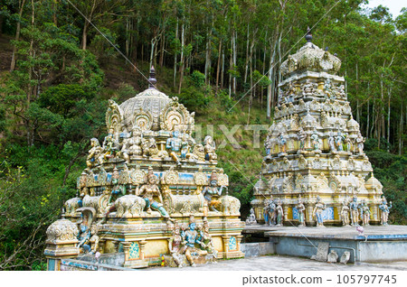 Facade of the Monkey God Temple. Sri Lanka. Facade of the Monkey God Temple. Sri Lanka. 105797745