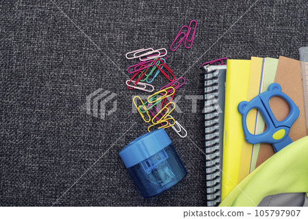 A school bag with school supplies for back to school concept. 105797907