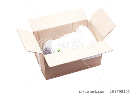 Open Cardboard Box Isolated On A White Background 105798395
