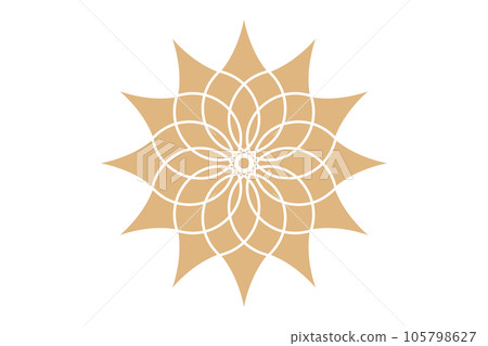 Flower of life mandala of sacred ancient geometry. Vector symbols and elements. Alchemy, religion, philosophy, astrology and spirituality themes. Cutting Logo icon isolated on white background 105798627
