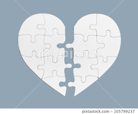 Two parts of broken split heart. Breakup, divorce concept Two parts of broken split heart. Breakup, divorce concept 105799237