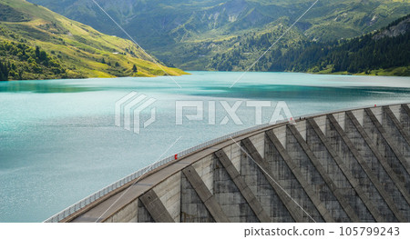The famous Roseland dam in the French Alps The famous Roseland dam in the French Alps 105799243