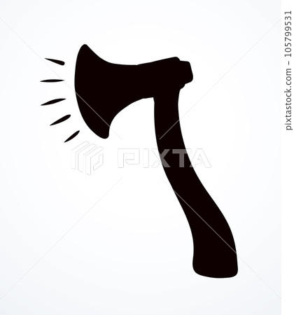 Loudspeaker in the shape of an axe. Concept of hurtful phrases Loudspeaker in the shape of an axe. Concept of hurtful phrases 105799531