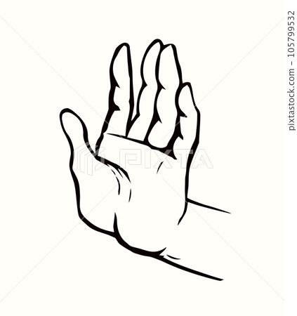 Hand showing no. Vector drawing Hand showing no. Vector drawing 105799532