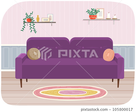 Living room furniture design, modern home interior elements. Sofa 105800017