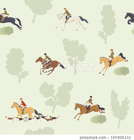 Tradition fox hunting with horse riders Tradition fox hunting with horse riders 105800132
