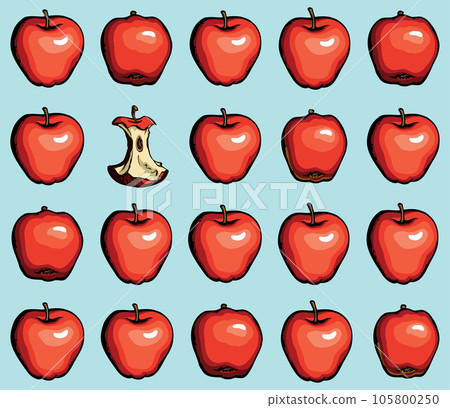 Big tasty apples. Vector drawing 105800250