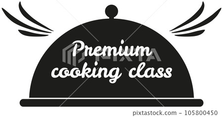 Premium cooking class design elements. Kitchen masterclass emblem, culinary food studio label Premium cooking class design elements. Kitchen masterclass emblem, culinary food studio label 105800450
