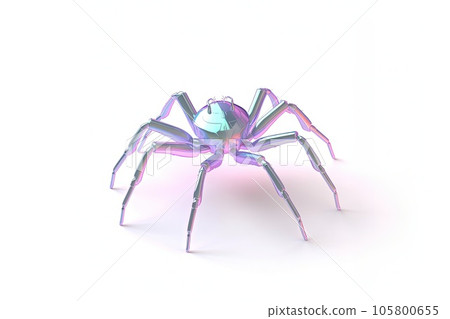 Holographic spider on a white background. 105800655