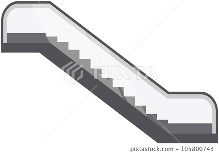Modern architecture stair, lift and elevator. Escalator, mobile ladder for transporting people Modern architecture stair, lift and elevator. Escalator, mobile ladder for transporting people 105800743