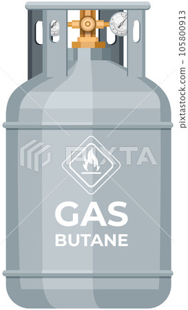 High cylinder, canister with fuel, storage for gas. Metal tank with liquefied compressed substance 105800913