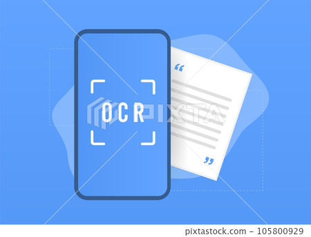 OCR - Optical Character Recognition or reader illustration 105800929