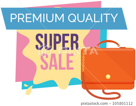 Sale poster with womens bag, shop now. Discount, special offers promotion, shopping advertisement Sale poster with womens bag, shop now. Discount, special offers promotion, shopping advertisement 105801112