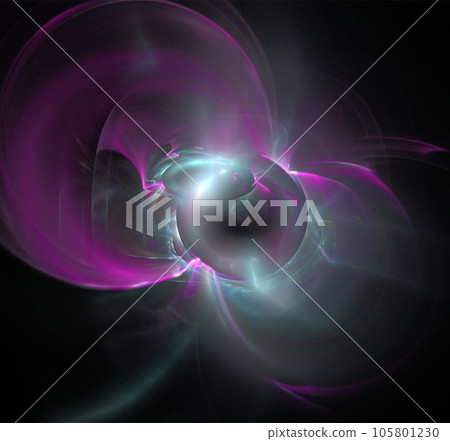 purple and blue abstract drawing on a black background, color digital graphics, design 105801230