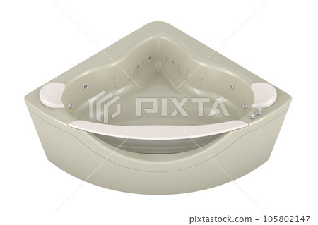 Hydromassage tub, bathtub. 3D rendering 105802147