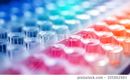 Plate with Samples for Biological Tests Analysis and Biomedical Research. Generative ai 105802983