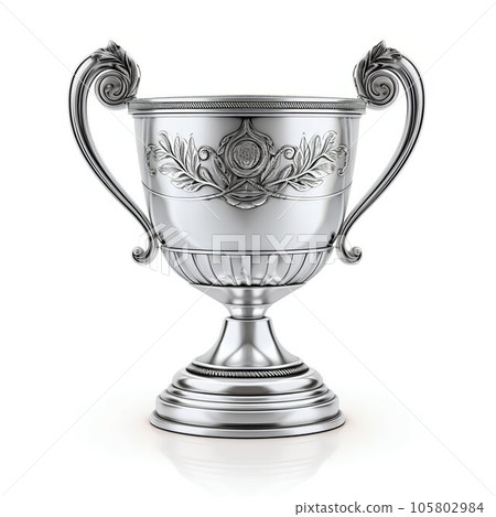 Silver Winner Cup Medal Isolated on White Background. Generative ai 105802984