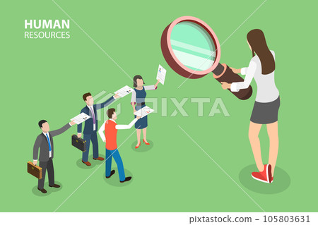 3D Isometric Flat Vector Conceptual Illustration of Human Resources 105803631