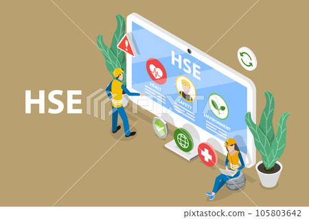 3D Isometric Flat Vector Conceptual Illustration of HSE - Health Safety Environment 3D Isometric Flat Vector Conceptual Illustration of HSE - Health Safety Environment 105803642