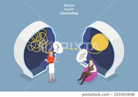 3D Isometric Flat Vector Conceptual Illustration of Mental Health Counseling 3D Isometric Flat Vector Conceptual Illustration of Mental Health Counseling 105803696