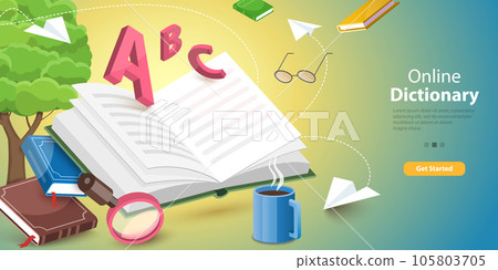 3D Vector Conceptual Illustration of Dictionary Search 3D Vector Conceptual Illustration of Dictionary Search 105803705