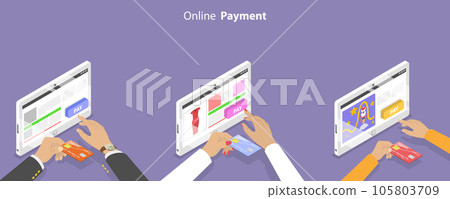 3D Isometric Flat Vector Conceptual Illustration of Online Payment 3D Isometric Flat Vector Conceptual Illustration of Online Payment 105803709