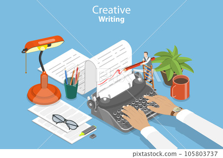 3D Isometric Flat Vector Conceptual Illustration of Creative Writing 3D Isometric Flat Vector Conceptual Illustration of Creative Writing 105803737