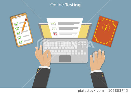 3D Isometric Flat Vector Conceptual Illustration of Online Testing 105803743