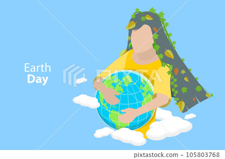 3D Isometric Flat Vector Conceptual Illustration of Earth Day 3D Isometric Flat Vector Conceptual Illustration of Earth Day 105803768
