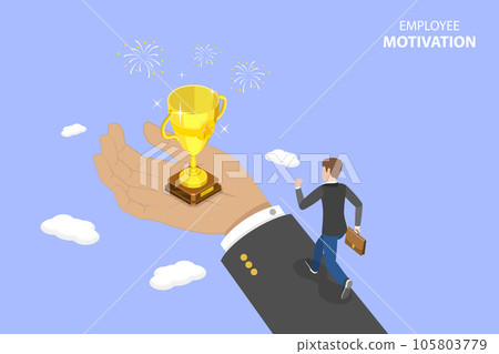 3D Isometric Flat Vector Conceptual Illustration of Employee Motivation 105803779