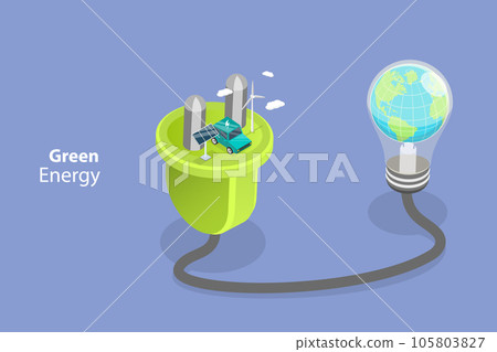 3D Isometric Flat Vector Conceptual Illustration of Green Energy 3D Isometric Flat Vector Conceptual Illustration of Green Energy 105803827