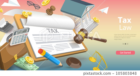 3D Vector Conceptual Illustration of Taxation Legislation 3D Vector Conceptual Illustration of Taxation Legislation 105803848