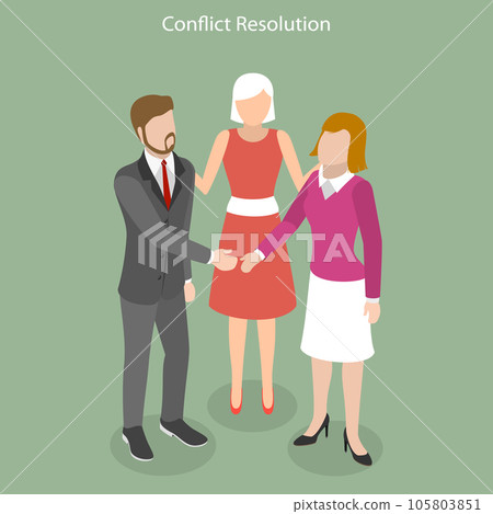 3D Isometric Flat Vector Conceptual Illustration of Conflict Resolution 105803851