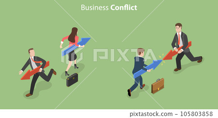 3D Isometric Flat Vector Conceptual Illustration of Business Conflict 3D Isometric Flat Vector Conceptual Illustration of Business Conflict 105803858
