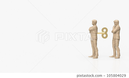 The man with wind up for business on white background concept 3d rendering 105804029