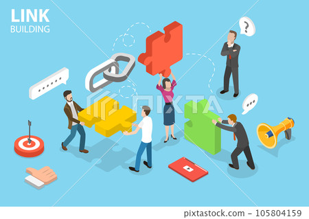 3D Isometric Flat Vector Conceptual Illustration of Link Building 3D Isometric Flat Vector Conceptual Illustration of Link Building 105804159