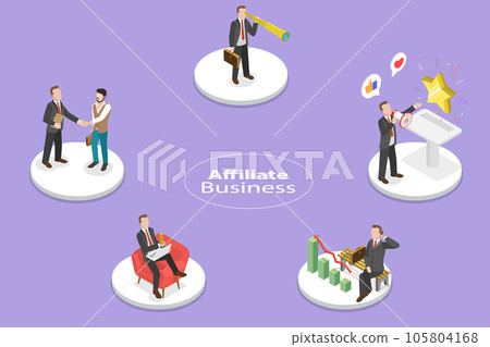 3D Isometric Flat Vector Conceptual Illustration of Affiliate Business 3D Isometric Flat Vector Conceptual Illustration of Affiliate Business 105804168