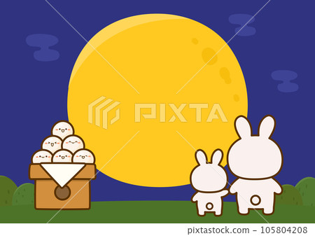 Rabbit family and moon-viewing dumplings Rabbit family and moon-viewing dumplings 105804208