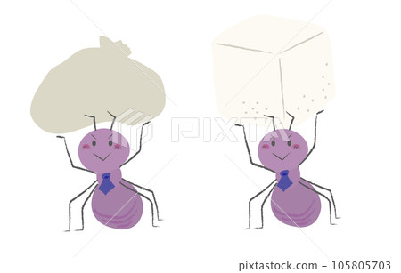 工薪族式工蟻撿起袋子和方糖 2 工薪族式工蟻撿起袋子和方糖 2 105805703