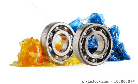 Grease and ball bearing, Blue premium quality synthetic lithium complex grease, high temperatures and machinery lubrication for automotive and industrial. 105805874