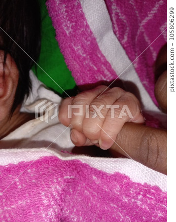 cute and soft new born baby finger 105806299